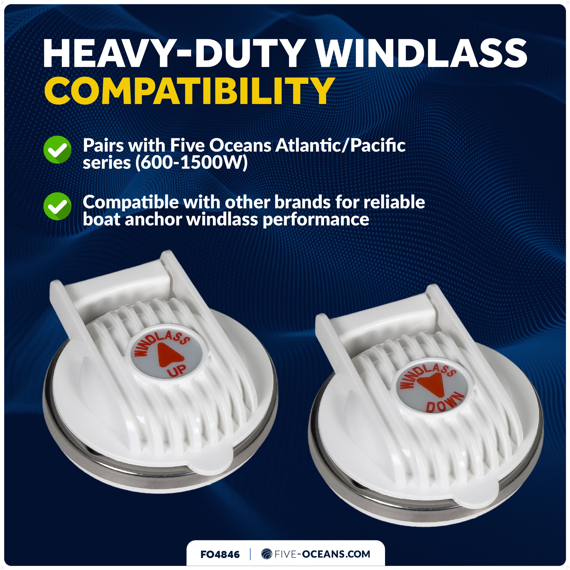 Boat Anchor Windlass Up/Down Foot Switch, 5A, IP66 Waterproof, 12-24V DC - FO4846 - Five Oceans