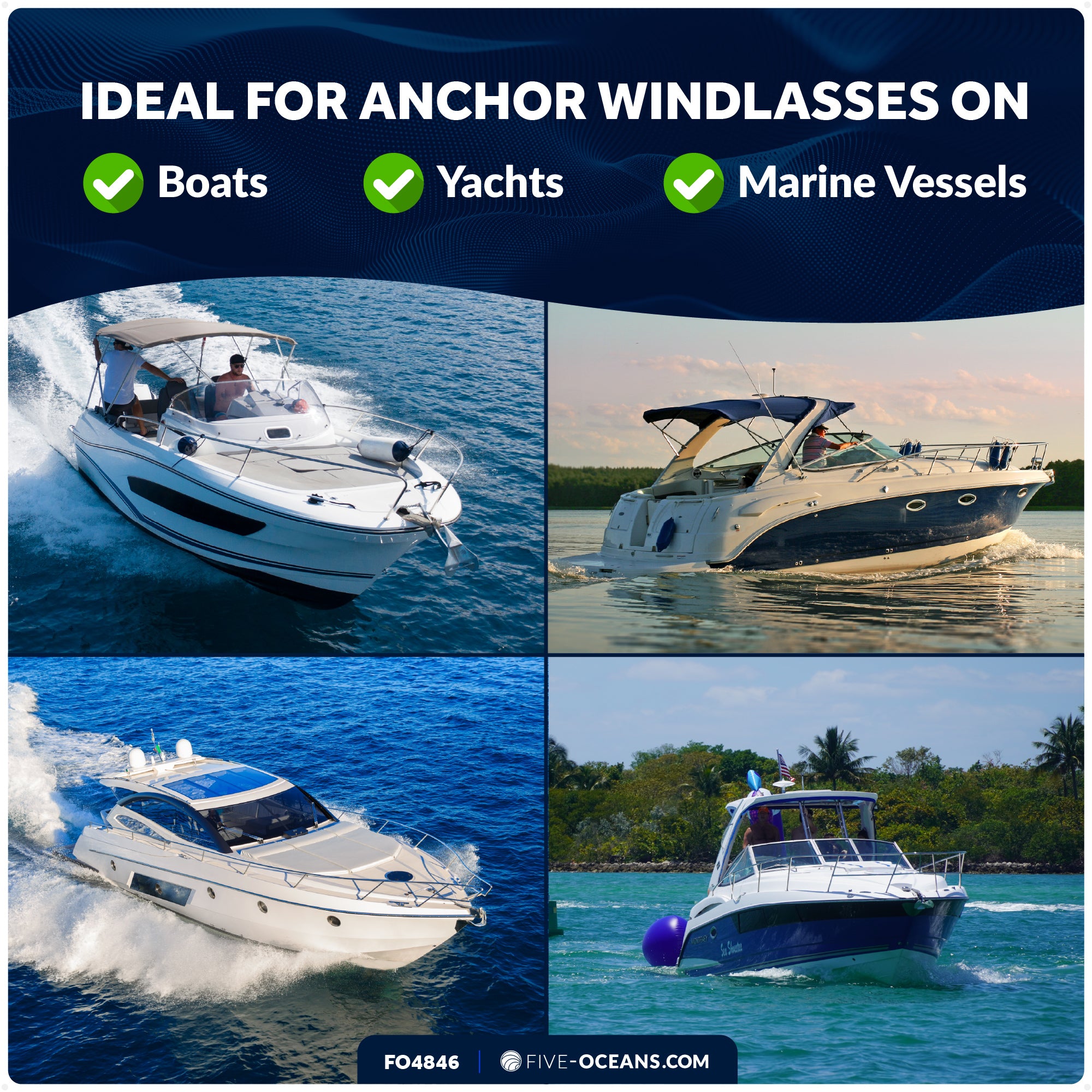 Boat Anchor Windlass Up/Down Foot Switch, 5A, IP66 Waterproof, 12-24V DC - FO4846 - Five Oceans