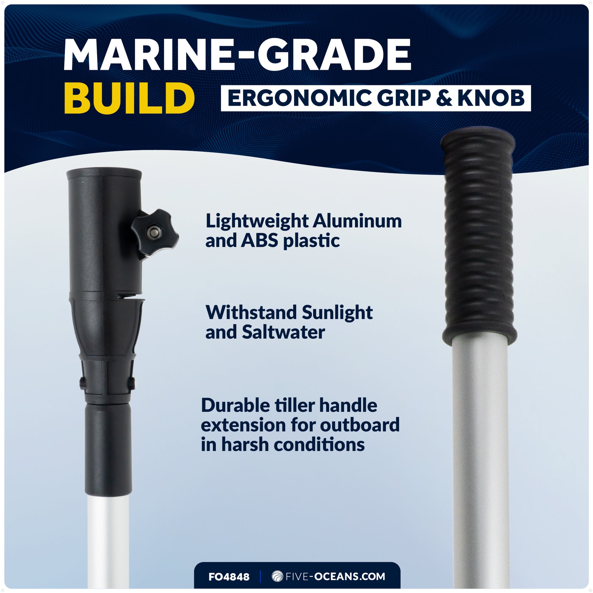 Outboard Tiller Handle Extension, 30-Inch Fixed Length - FO4848 - Five Oceans