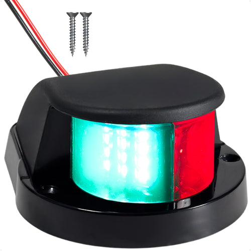 LED Bi-Color Navigation Light, Horizontal Mount, 12V DC, 2NM, Black