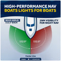 LED Bi-Color Navigation Light, Horizontal Mount, 12V DC, 2NM, Black