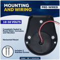LED Bi-Color Navigation Light, Horizontal Mount, 12V DC, 2NM, Black