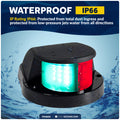 LED Bi-Color Navigation Light, Horizontal Mount, 12V DC, 2NM, Black