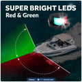 LED Bi-Color Navigation Light, Horizontal Mount, 12V DC, 2NM, Black