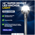 16" LED Anchor Navigation Light, Fold-Down, 12V DC - 2NM USCG Certified - FO4852 - Five Oceans