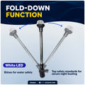 16" LED Anchor Navigation Light, Fold-Down, 12V DC - 2NM USCG Certified - FO4852 - Five Oceans