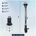 16" LED Anchor Navigation Light, Fold-Down, 12V DC - 2NM USCG Certified - FO4852 - Five Oceans