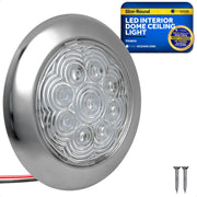 LED Interior Dome Ceiling Light, 3-3/4" Slim Round, Warm White, IP65 Waterproof, 12V - FO4854 - Five Oceans