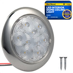 LED Interior Dome Ceiling Light, 5-3/16" Slim Round, Warm White, IP65 Waterproof, 12V - FO4856 - Five Oceans