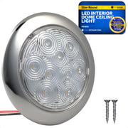 LED Interior Dome Ceiling Light, 5-3/16" Slim Round, Warm White, IP65 Waterproof, 12V - FO4856 - Five Oceans