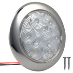 5-3/16" Surface-Mount LED Slim Dome / Ceiling Light, Warm White, Stainless Steel Housing, 12V - FO4856 - Five Oceans