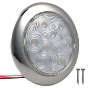 5-3/16" Surface-Mount LED Slim Dome / Ceiling Light, Warm White, Stainless Steel Housing, 12V - FO4856 - Five Oceans