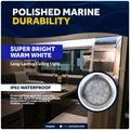 5-3/16" Surface-Mount LED Slim Dome / Ceiling Light, Warm White, Stainless Steel Housing, 12V - FO4856 - Five Oceans