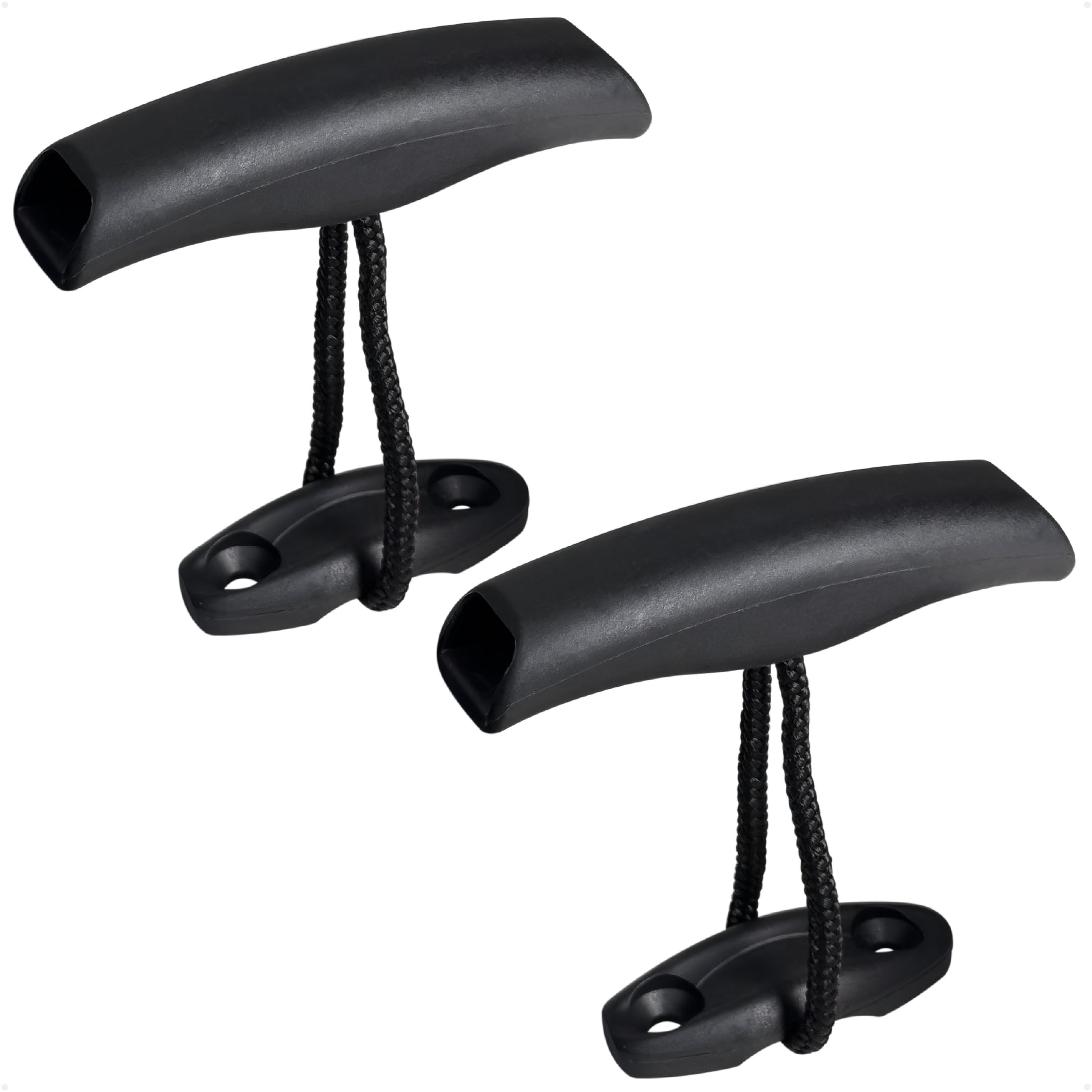 Kayak Handles with Cord & Pad Eye, Black, 2-Pack - FO4864 - Five Oceans