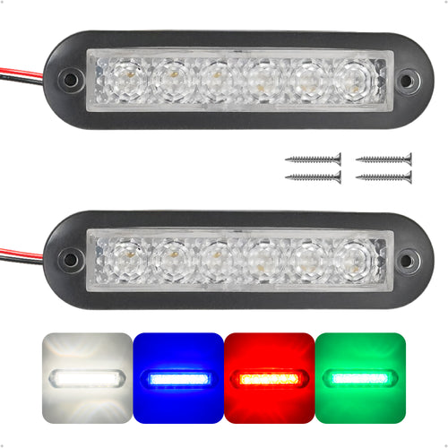 4" RGBW LED Recessed Strip Lights with Internal Driver, 12V, 2-Pack