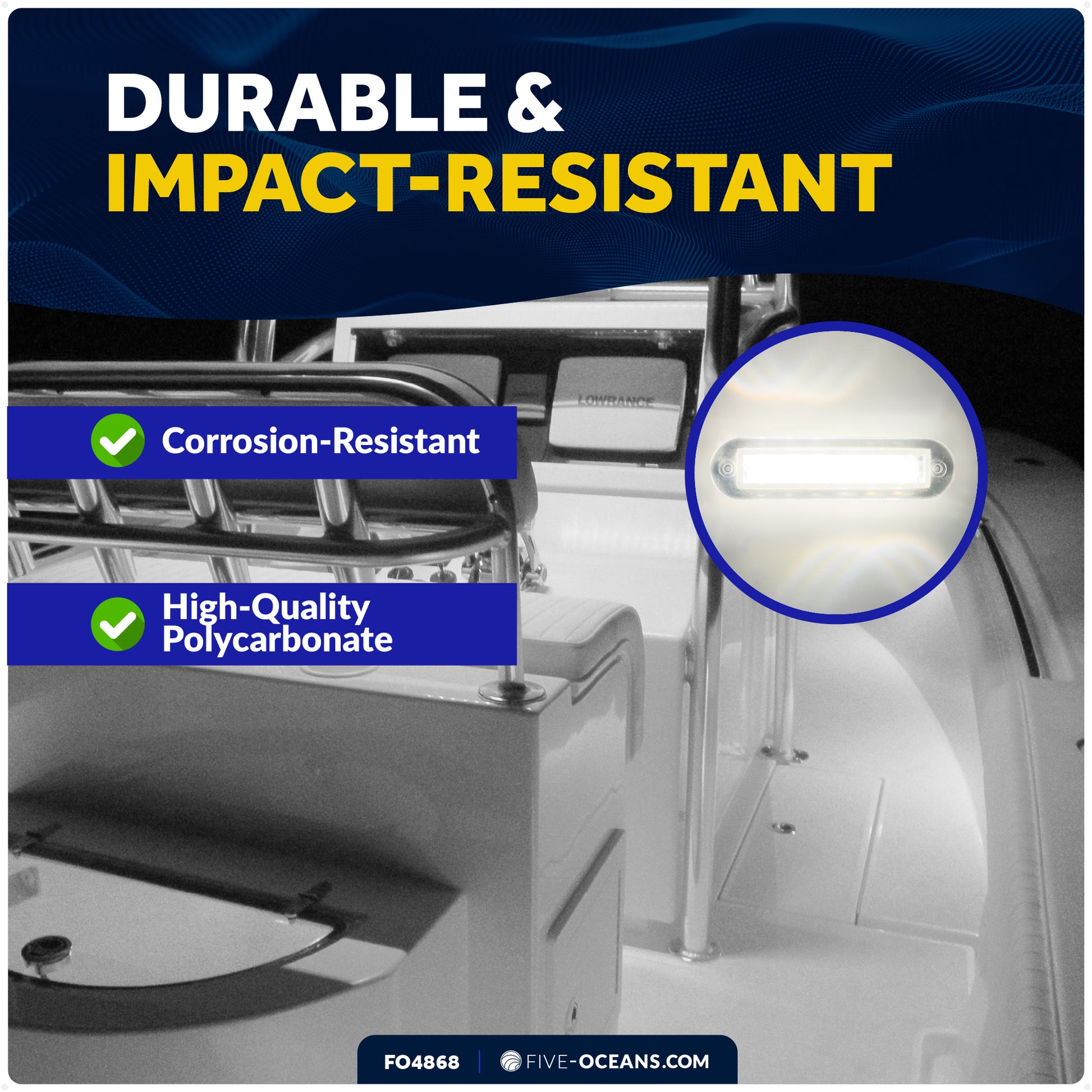 4" RGBW LED Recessed Strip Lights with Internal Driver, 12V, 2-Pack - FO4868 - Five Oceans