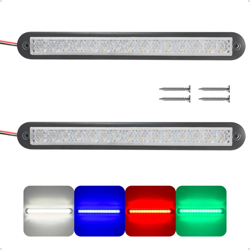 8" RGBW LED Recessed Strip Lights with Internal Driver, 12V, 2-Pack - FO4870 - Five Oceans