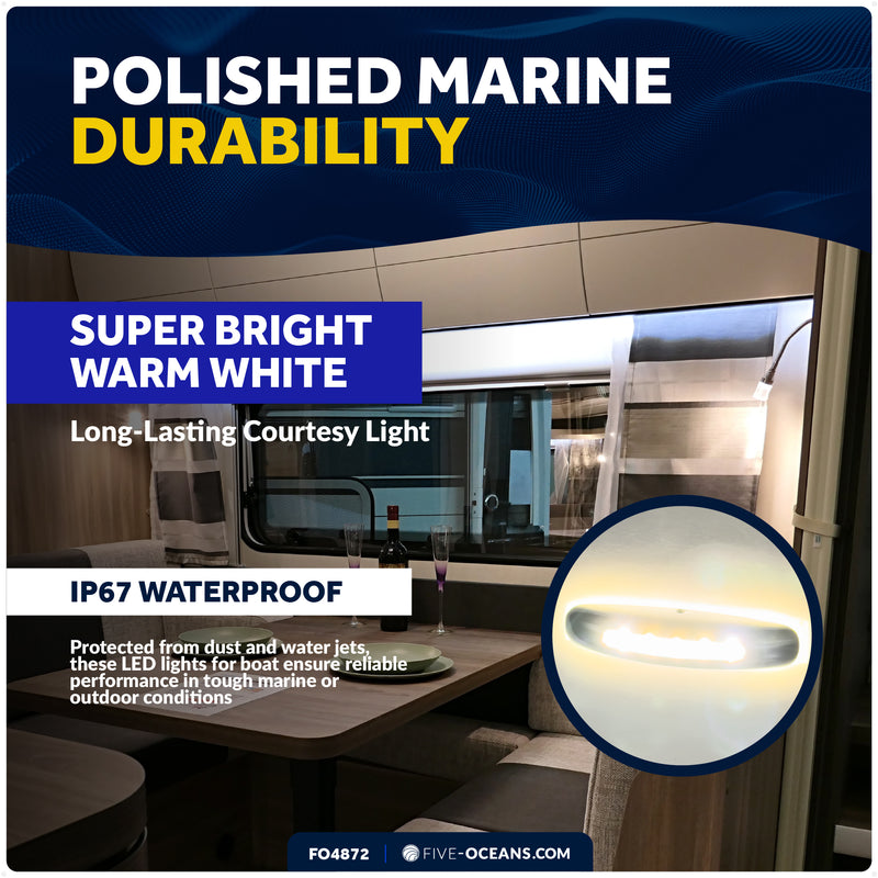 3" LED Surface-Mount Courtesy Light, Warm White, 12V, 2-Pack - FO4872 - Five Oceans