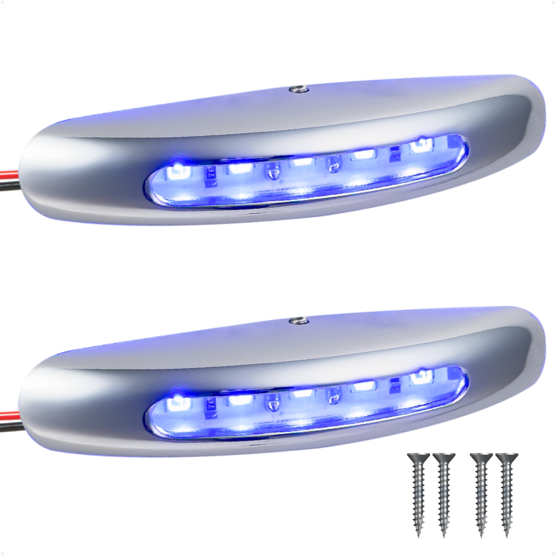 3" LED Surface-Mount Courtesy Light, Blue, 12V, 2-Pack - FO4874 - Five Oceans