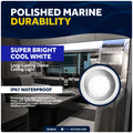 2-3/4" Surface-Mount LED Slim Dome / Ceiling Light, Daylight White, Stainless Steel Housing, 12V - FO4878 - Five Oceans