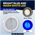 5" Surface-Mount LED Slim Dome / Ceiling Light, Warm White & Blue, 12V - FO4880 - Five Oceans