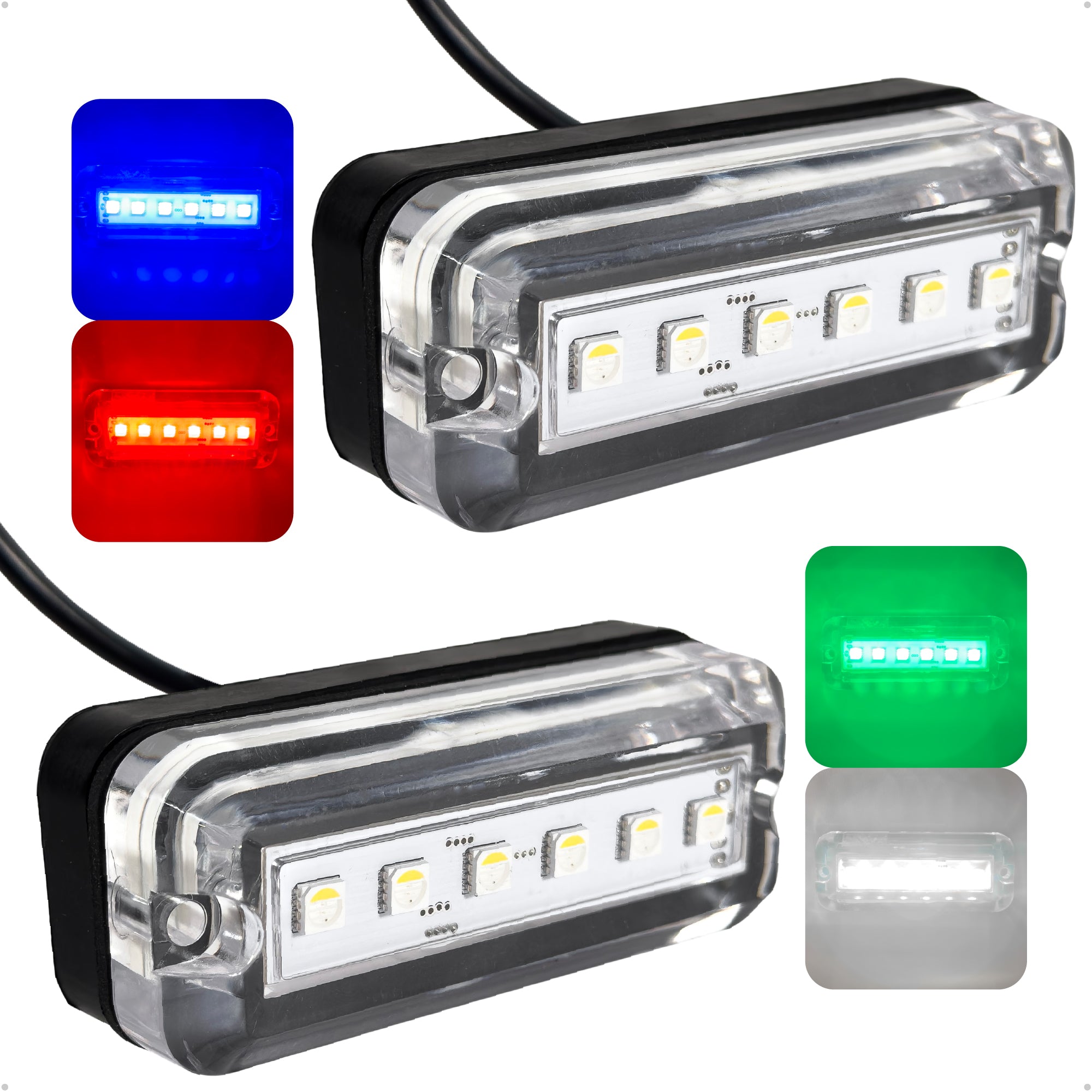 RGBW Underwater Light, IP68 Waterproof, Dimmable, 12V DC, 2-Pack - FO4886