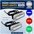 RGBW Underwater Light, Dimmable, 12V DC, 2-Pack - FO4886 - Five Oceans