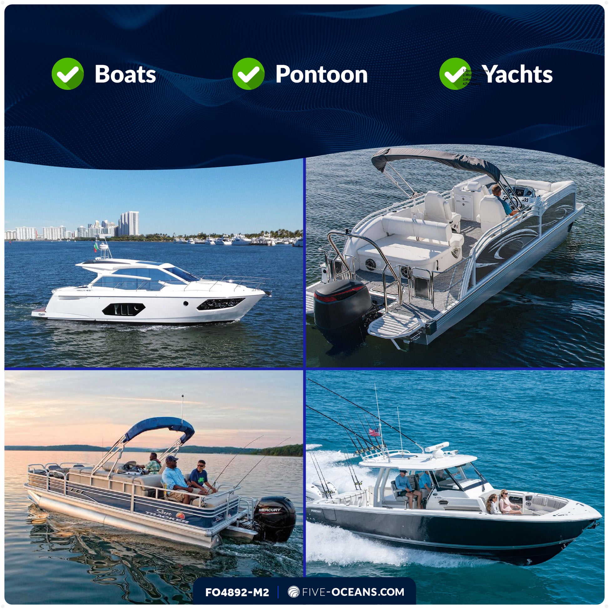 Mooring Snubber for Dock Lines, Fits 1/2" - 9/16" Rope, Rubber, 2-Pack - FO4892-M2 - Five Oceans