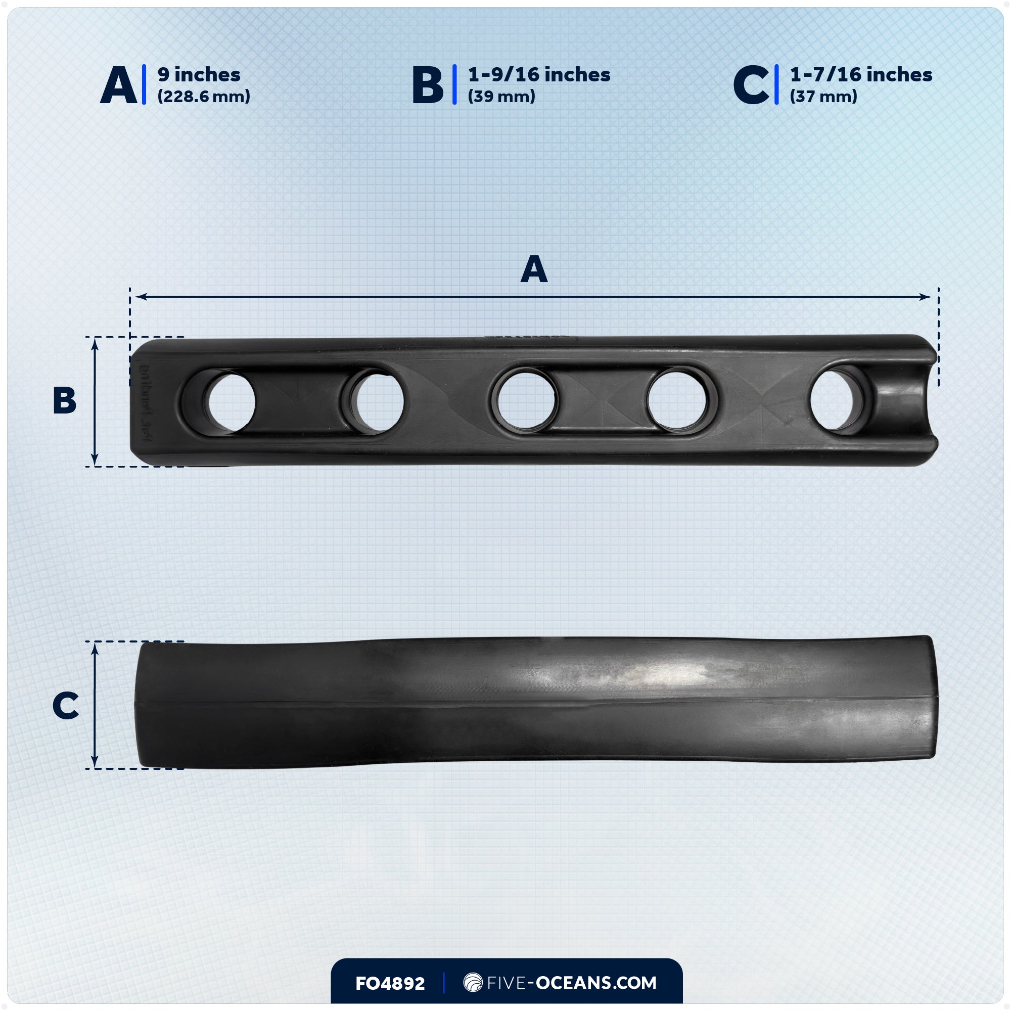 Marine Rubber Boat Dock Line Snubbers, 1/2" to 9/16" Rope (12mm-14mm) - FO4892