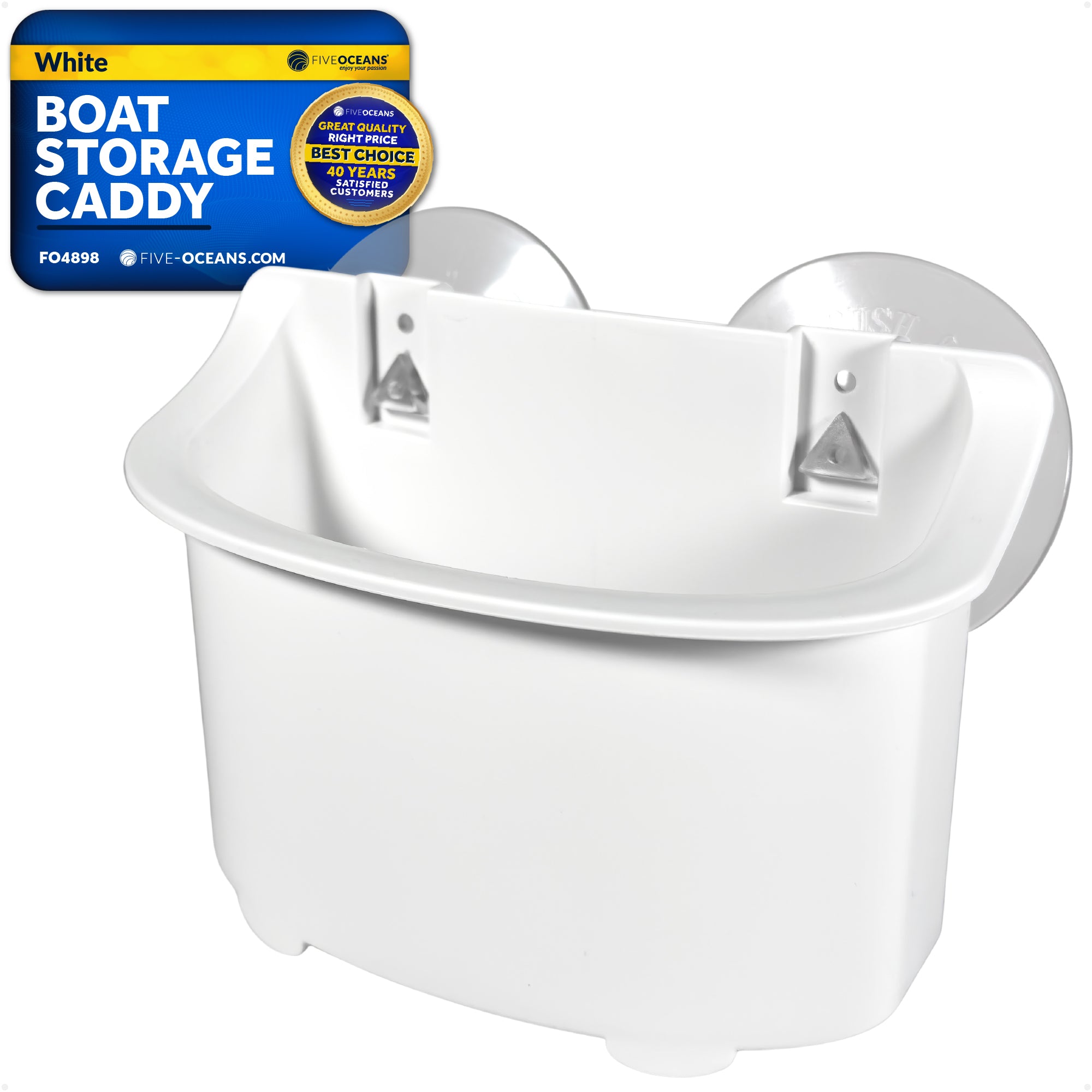 Boat Storage Caddy Organizer with Drainage, White - FO4898