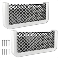 9-7/8" x 4-1/2" Storage Net, White Frame, Black Elastic Netting, 2-Pack