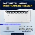 9-7/8" x 4-1/2" Storage Net, White Frame, Black Elastic Netting, 2-Pack - FO4902-M2 - Five Oceans