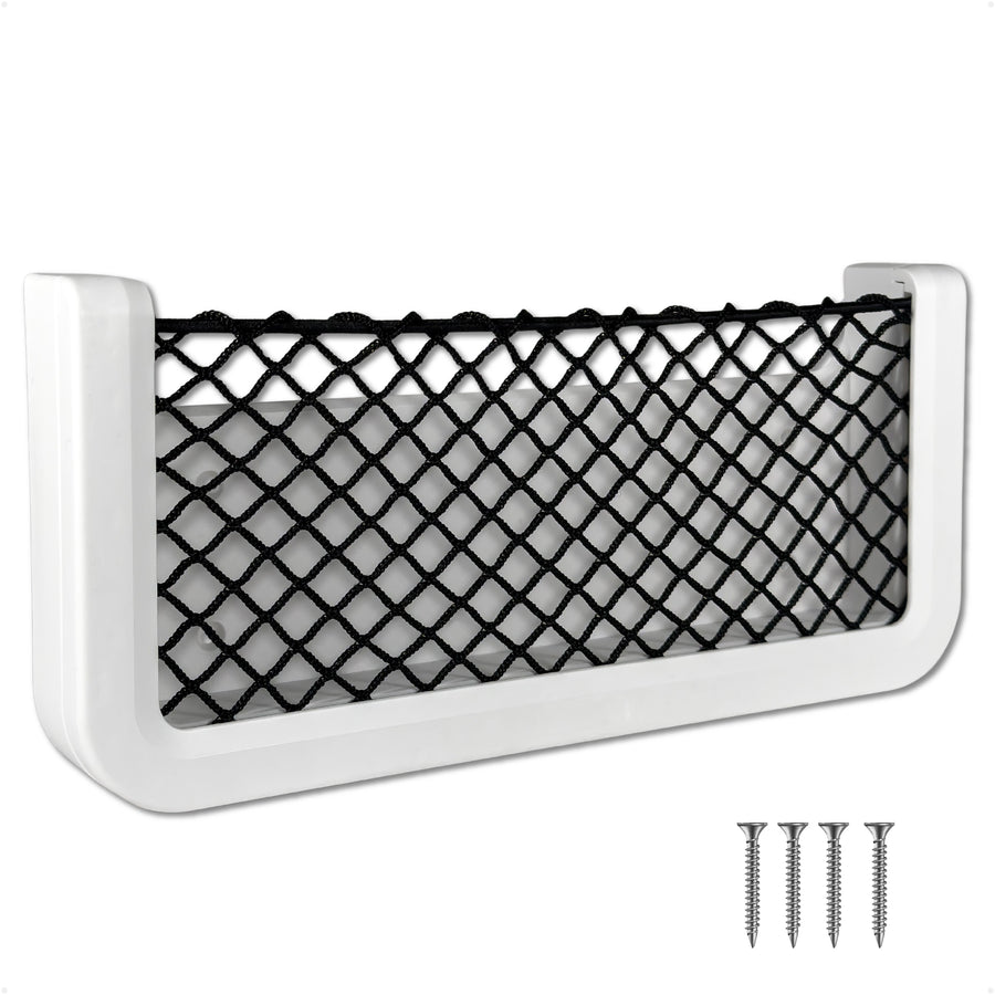 9-7/8" x 4-1/2" Storage Net, White Frame, Black Elastic Netting - FO4902 - Five Oceans