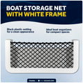 9-7/8" x 4-1/2" Storage Net, White Frame, Black Elastic Netting - FO4902 - Five Oceans