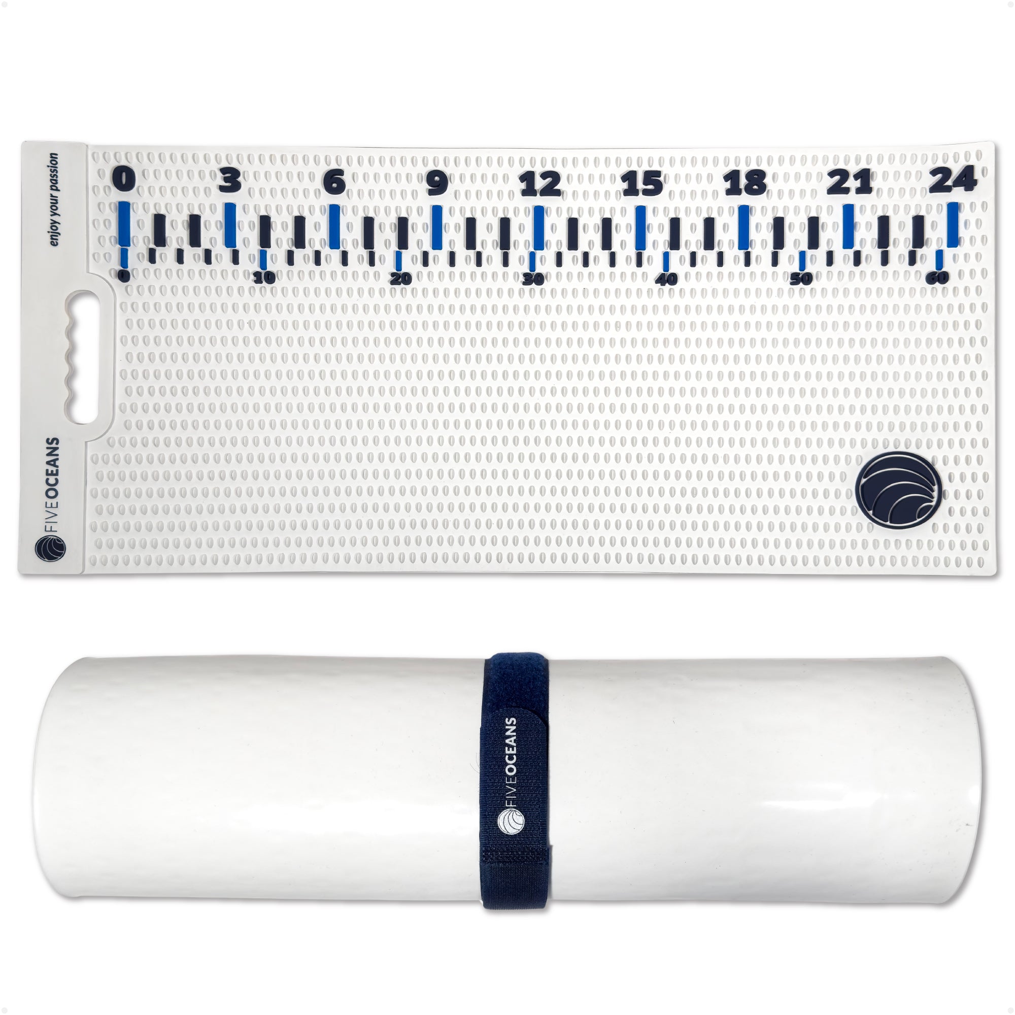 Fish Fillet Mat 28"x14" - White, Non-Slip Roll-Up for Boat Fishing & Kitchen - FO4906