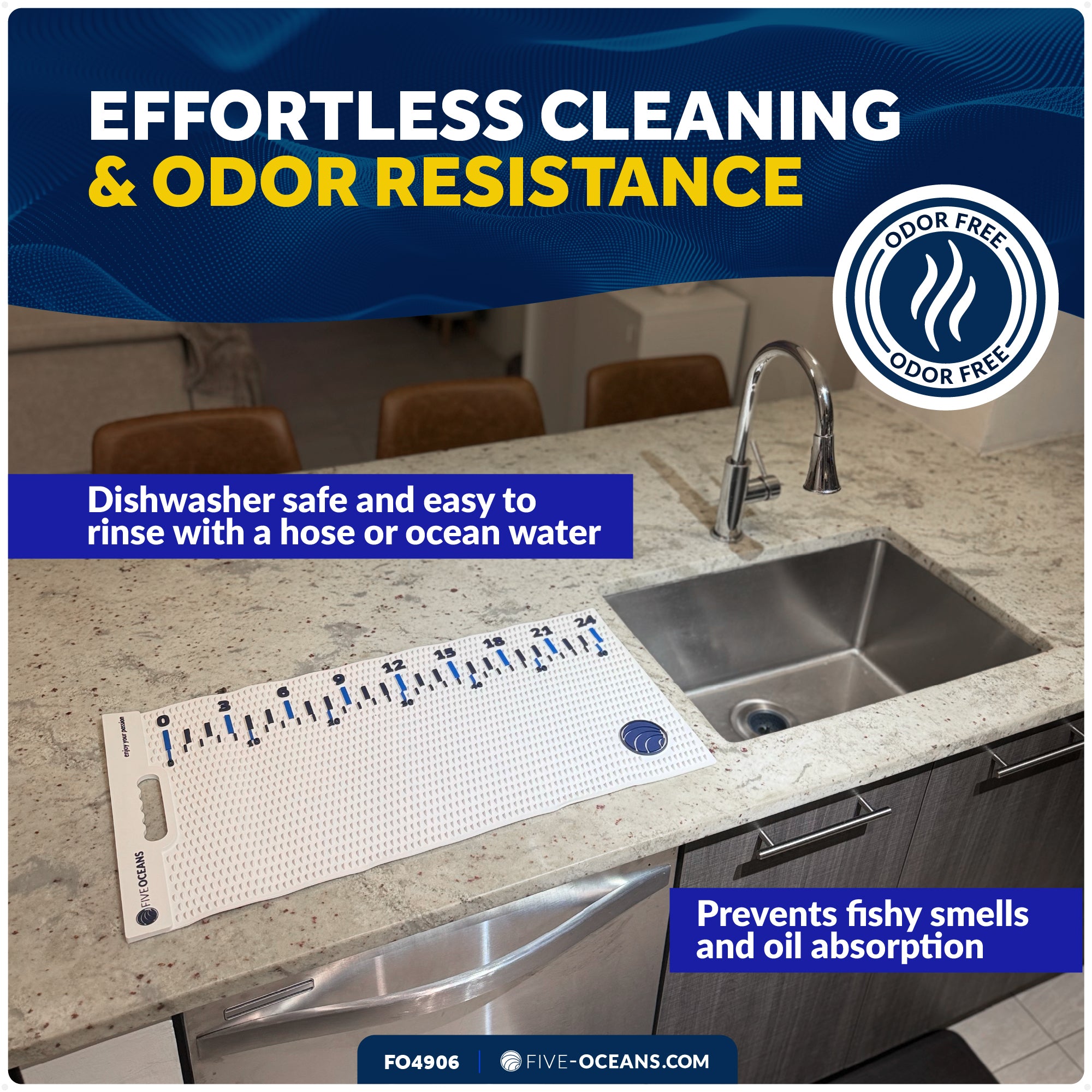 Fish Fillet Mat 28" x 14" - White - FO4906 - Five Oceans