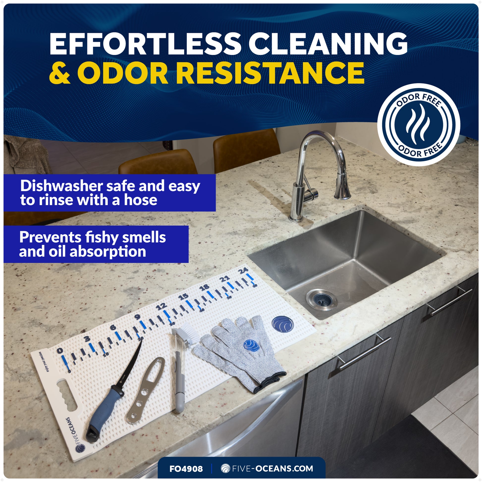 Non slip fillet mat used for clean and stable kitchen prep