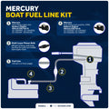 EPA 3/8" Fuel Line Assembly for Mercury Outboards & Tanks (Pre-1998) - FO4911 - Five Oceans