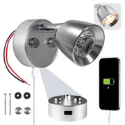 LED Reading Light with USB-C Port, Touch Dimmer, Warm White, Aluminum Housing, 200 LM, 10-28V DC - FO4914 - Five Oceans