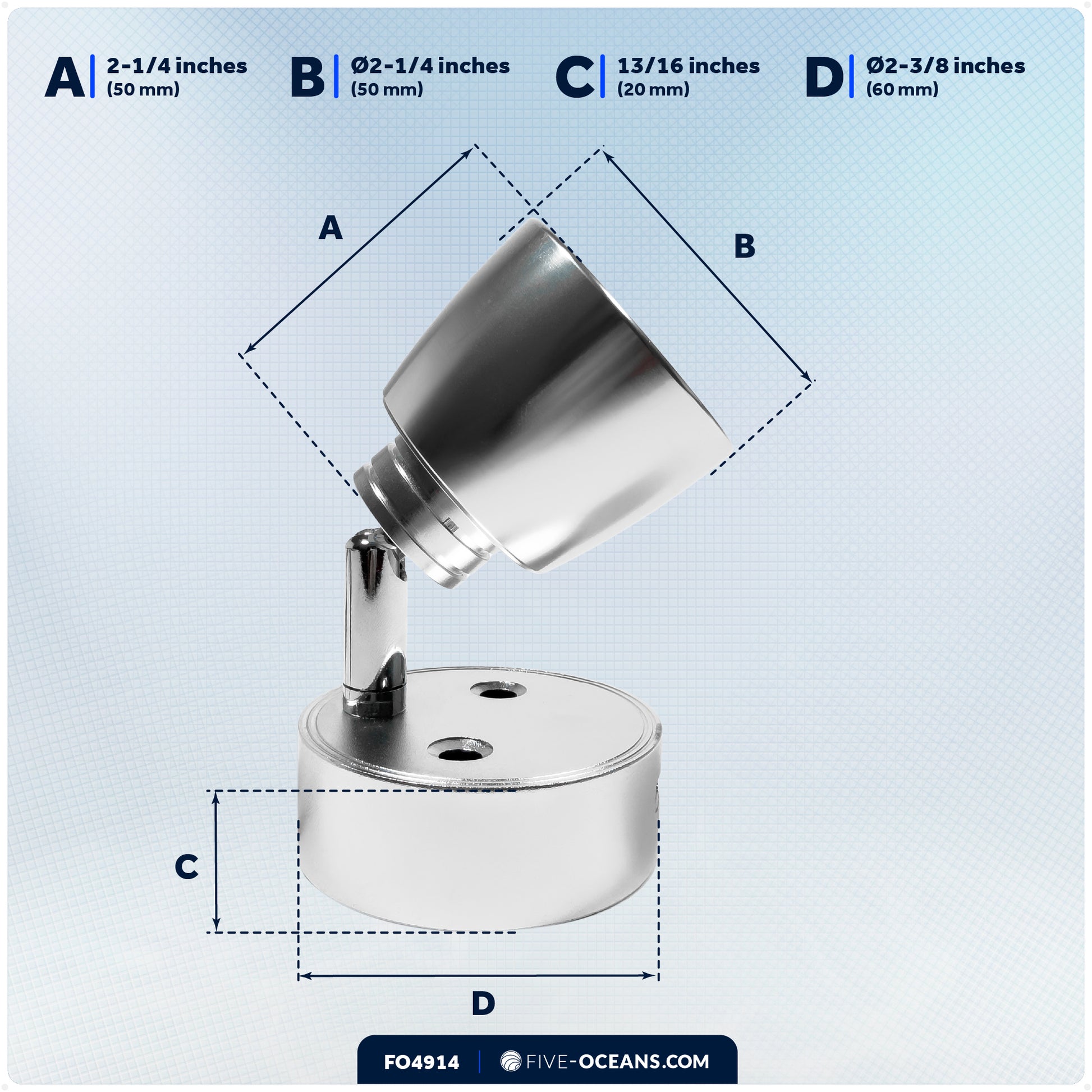 LED Reading Light with USB-C Port, Touch Dimmer, Warm White, Aluminum Housing, 200 LM, 10-28V DC - FO4914 - Five Oceans