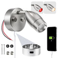 LED Reading Light with USB-C Port, Touch Dimmer, Warm White & Red, Aluminum Housing, 200 LM, 10-28V DC