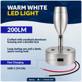 LED Reading Light with USB-C Port, Touch Dimmer, Warm White & Red, Aluminum Housing, 200 LM, 10-28V DC