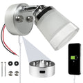 LED Reading Light with USB-C, Touch Dimmer, Aluminum & Acrylic Housing, 200 LM, 10-28V DC