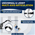Universal U-Joint Telescopic Tiller Extension Handle, Extend from 36" - 53"- FO4926 - Five Oceans