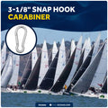 3-1/8" Snap Hook Carabiner, AISI316 Stainless Steel