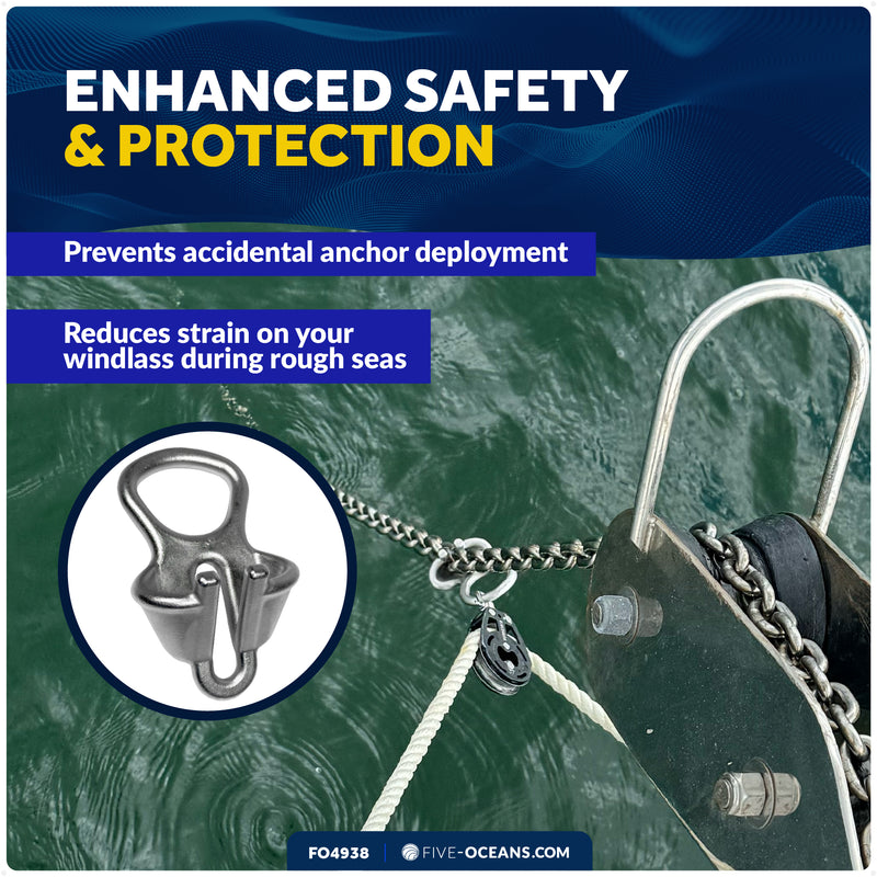 Anchor Chain Lock - Fits 1/4" to 5/16" Chains, Stainless Steel - FO4938 - Five Oceans