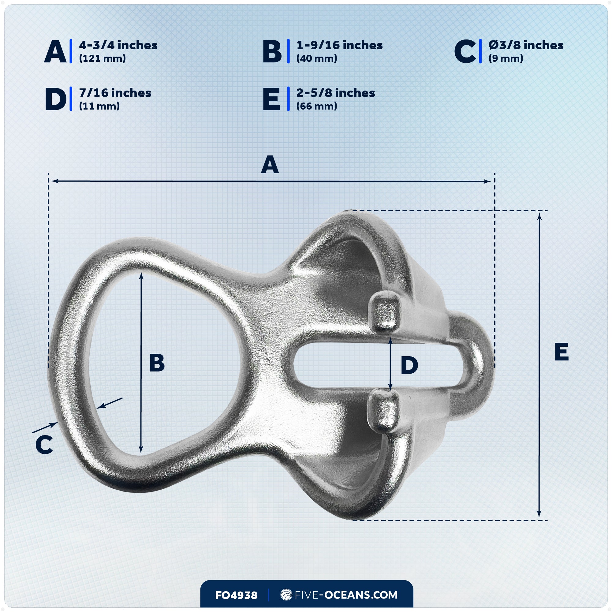 Anchor Chain Lock - Fits 1/4" to 5/16" Chains, Stainless Steel - FO4938 - Five Oceans