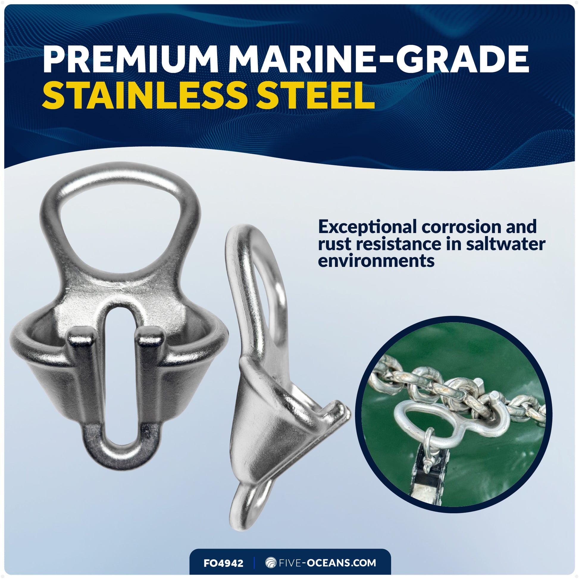Anchor Chain Lock - Fits 3/8" to 1/2" Chains, Stainless Steel - FO4942 - Five Oceans