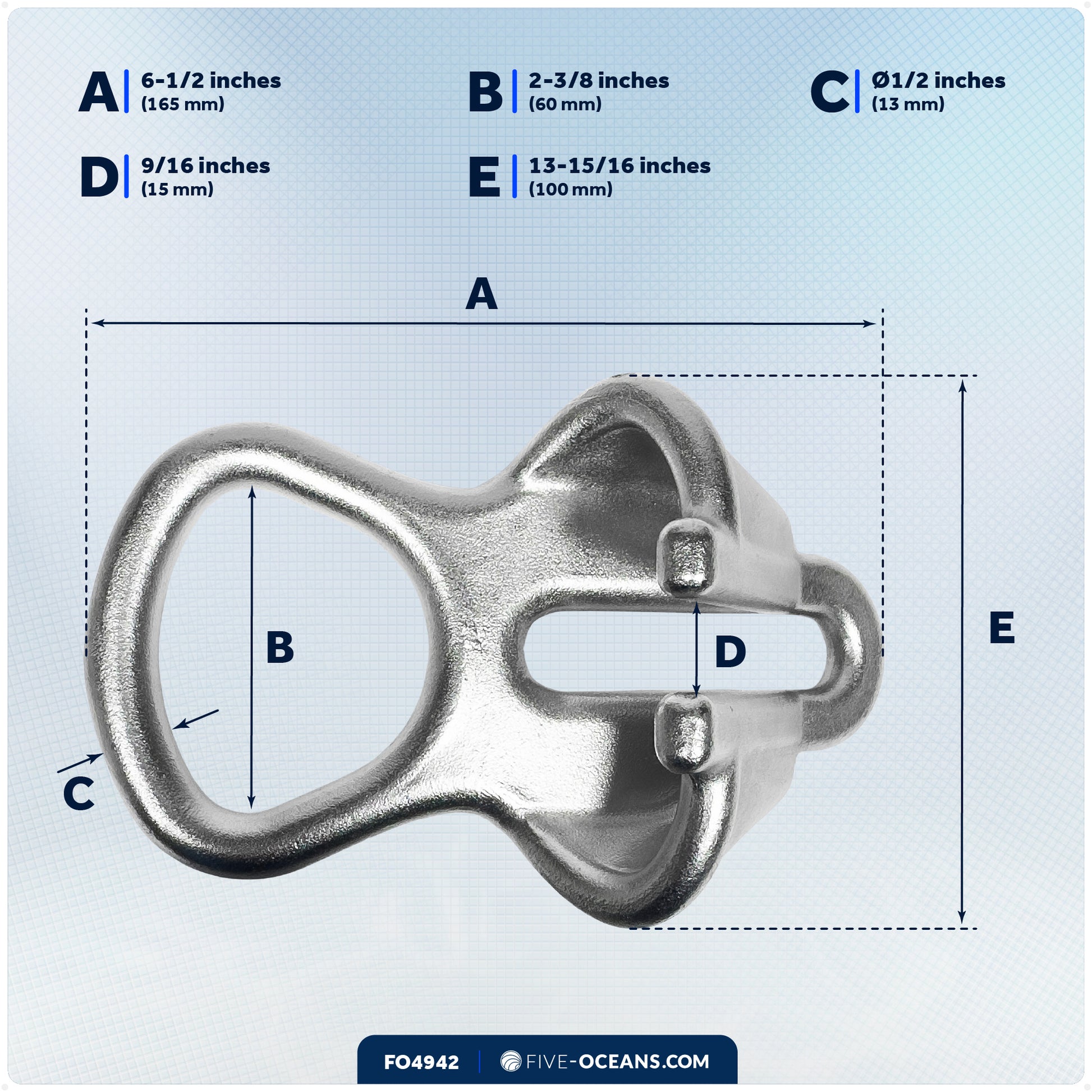 Anchor Chain Lock - Fits 3/8" to 1/2" Chains, Stainless Steel - FO4942 - Five Oceans