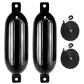 6.5" x 23" Inflatable Ribbed Fenders, Black, 2-Pack - FO4944 - Five Oceans